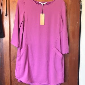 Purple Tunic Mini Dress Medium with pockets NWT